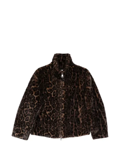 Apparis Brooks leopard-print zip-fastening jacket Brown F6CT479DRLE