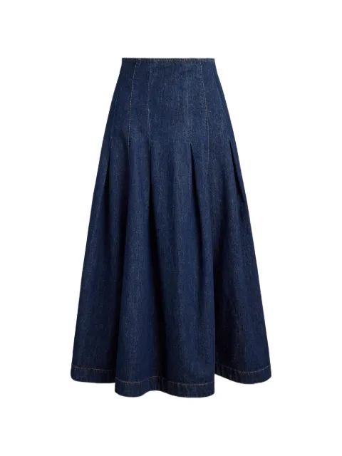 Polo Ralph Lauren pleated denim midi skirt Blue 211B17575001