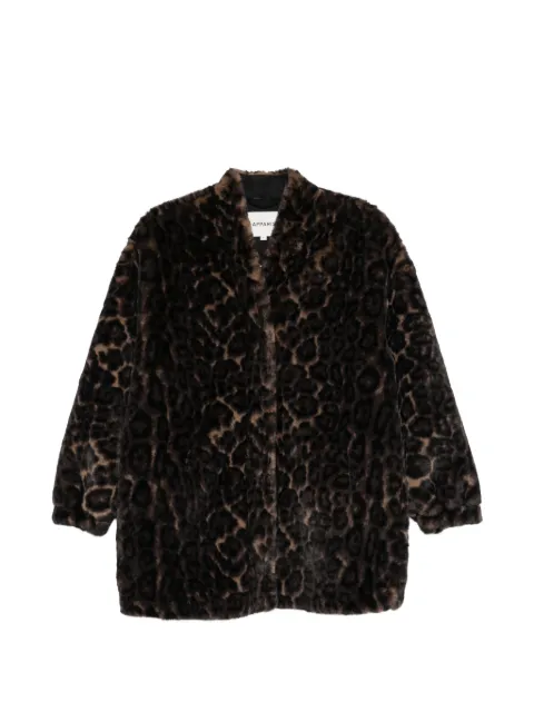 Apparis Jane leopard-print coat Brown F6JC335DRLE