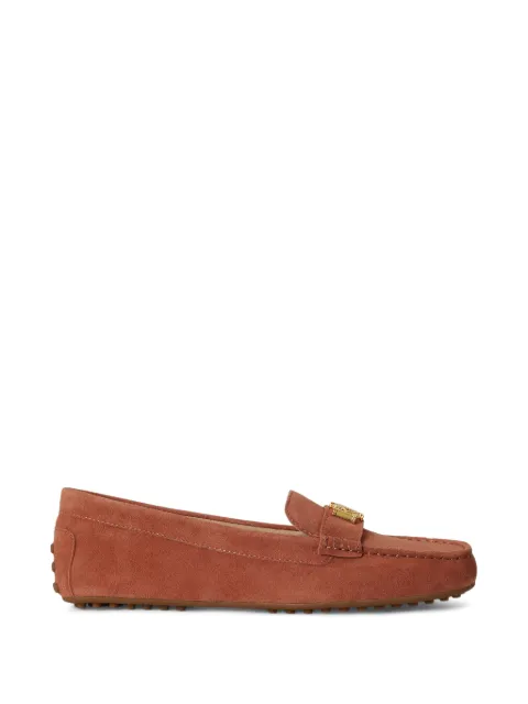Lauren Ralph Lauren Barnsbury logo-plaque suede ballet flats Red 802822E11
