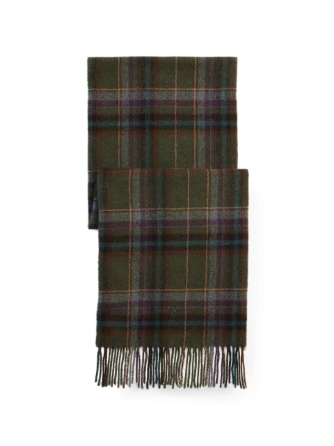 Polo Ralph Lauren Tartan fringe wool scarf Green 449959E11
