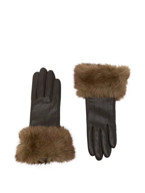 Apparis faux-fur trim gloves Brown F6GL450BRMK