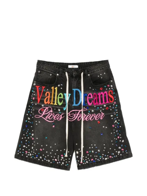 Vale crystal-embellished embroidered shorts Black ICECREAMJORTSBLACK