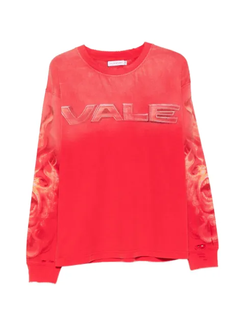 Vale graphic-print distressed sweater Red BUDOKAILSRED