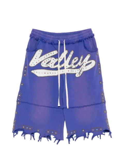 Vale embellished frayed-edge shorts Blue SKITTLESWORTSSAPPHIRE