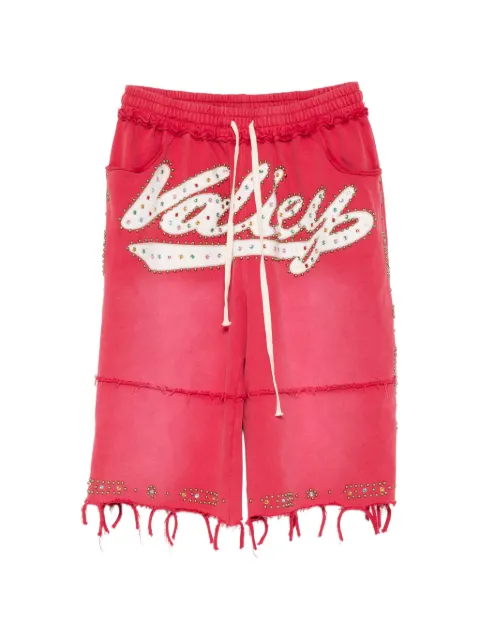 Vale stud-embellished frayed shorts Red SKITTLESWORTSRED