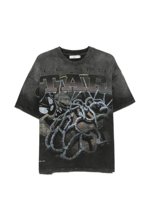Vale graphic-print distressed T-shirt Black TAZMANIAGREY