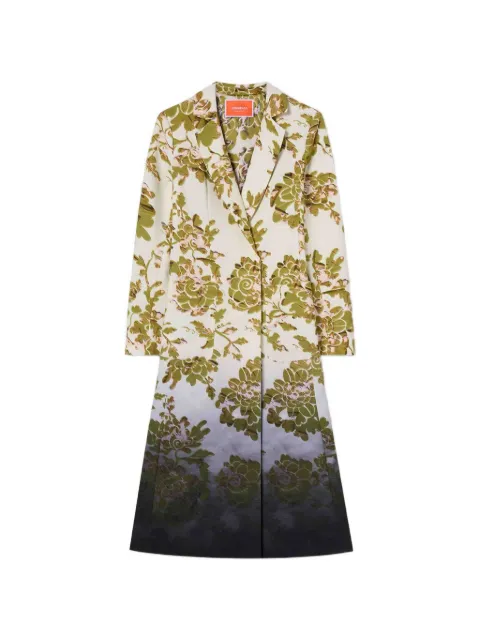 La DoubleJ long-sleeve floral-print coat Neutrals JAC0203SAB001OAO01