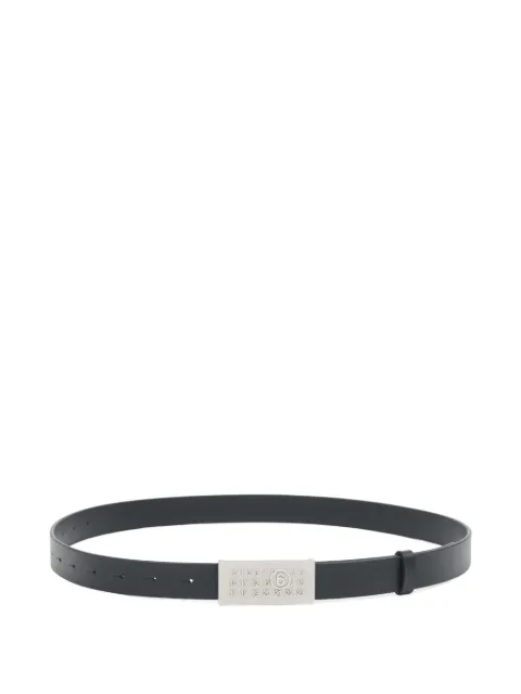 MM6 Maison Margiela numeric-plaque leather belt Black SA6TP0010P9441