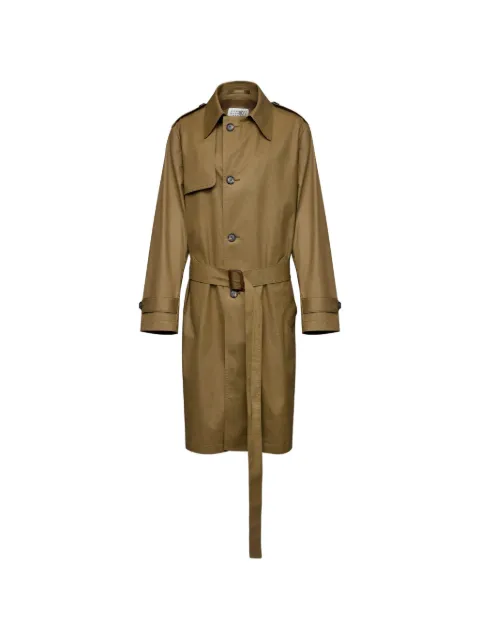 MM6 Maison Margiela belted single-breasted trench coat Green S62AH0053M36001