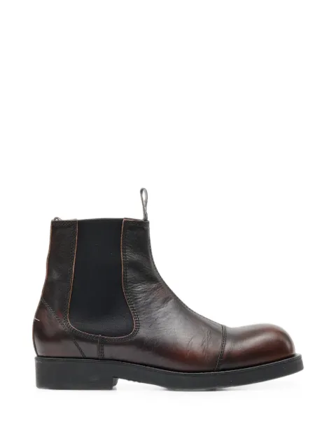 MM6 Maison Margiela brushed leather Chelsea boots Brown SH1WU0014P7896