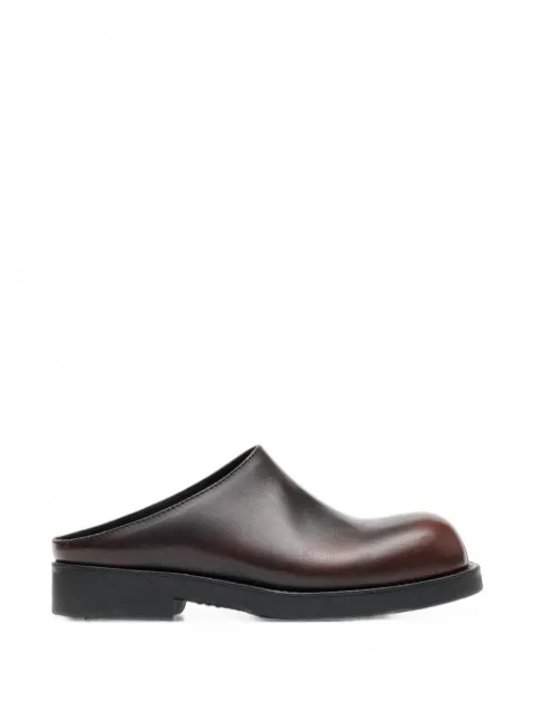 MM6 Maison Margiela brushed leather biker mules Brown S59WX0088P7896