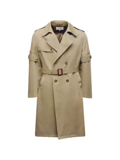MM6 Maison Margiela double-breasted overdyed trench coat Neutrals SH2AH0020M35435