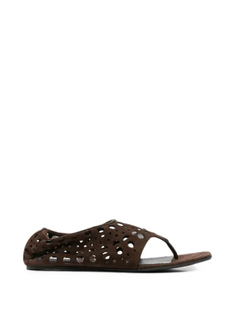 Alaïa Vienne laser-cut suede sandals Brown AA3S1014I236