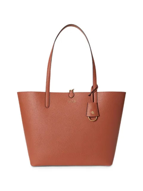 Lauren Ralph Lauren logo-plaque pebbled tote bag Brown 431795E11
