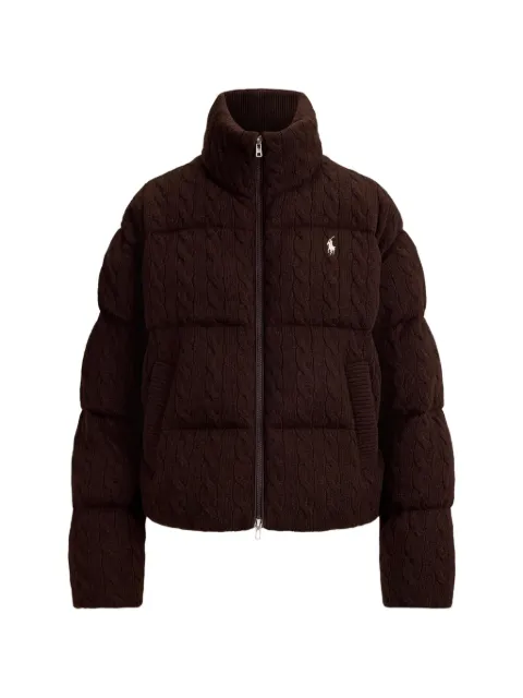 Polo Ralph Lauren cable wool-cashmere puffer jacket Brown 211A10457003
