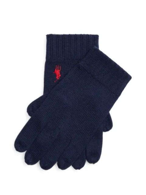 Polo Ralph Lauren logo-embroidered gloves Blue 710886E11