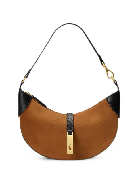 Polo Ralph Lauren mini Polo ID suede shoulder bag Brown 42893E11