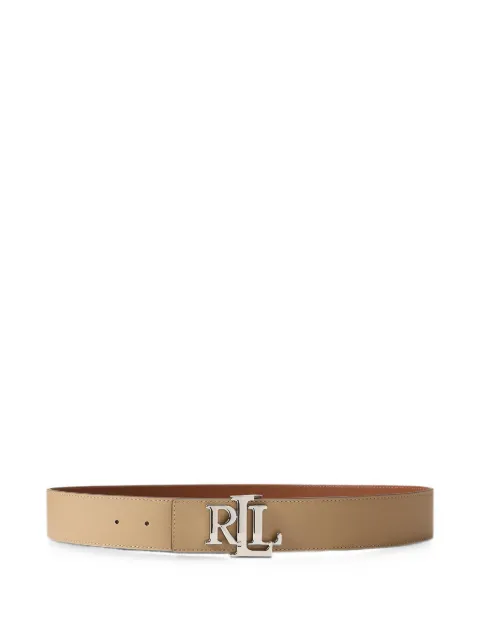 Lauren Ralph Lauren reversible logo-plaque leather belt Brown 412912E11