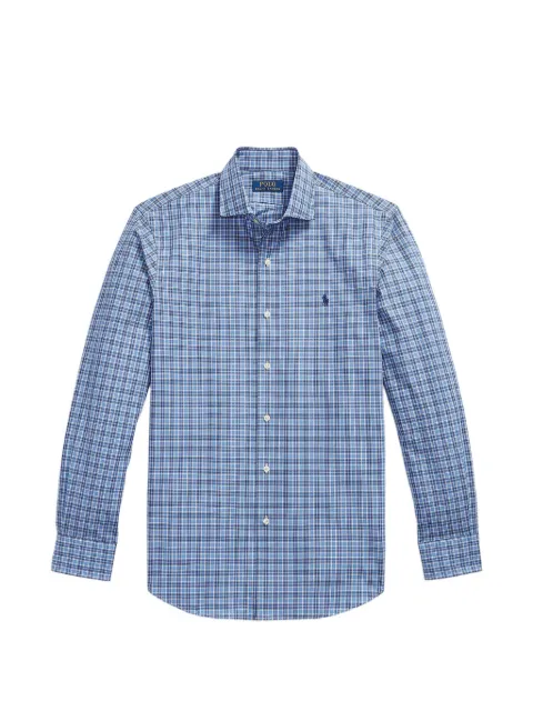 Polo Ralph Lauren custom-fit plaid stretch poplin shirt Blue 710975E11
