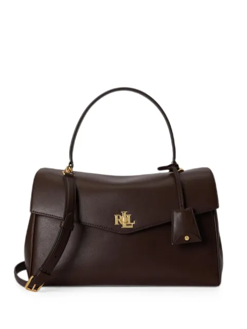 Lauren Ralph Lauren logo-plaque leather tote bag Brown 431P11738005