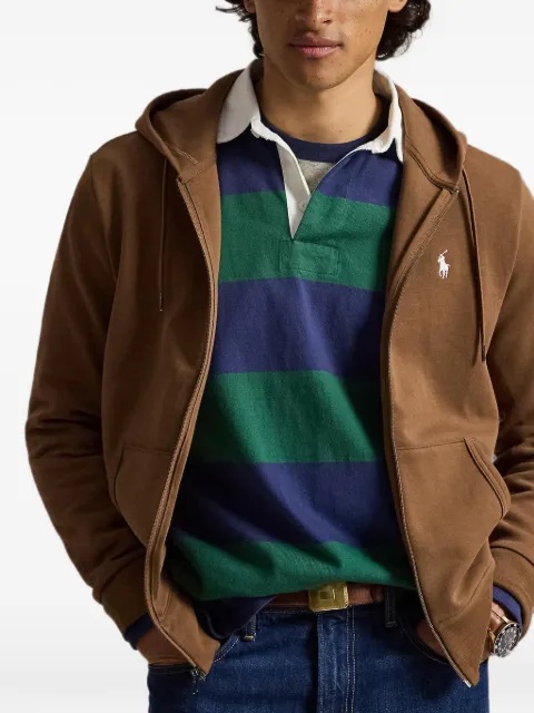 Polo Ralph Lauren logo-embroidered zip-up hoodie Brown 710882E11