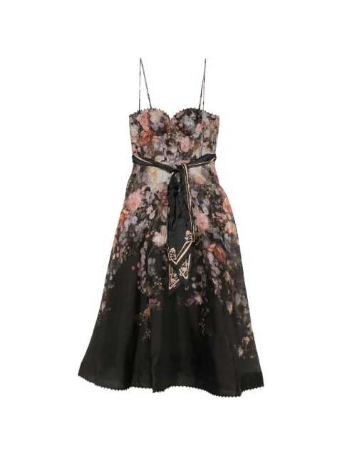 ZIMMERMANN Valiant corset midi dress Black 5775DF261