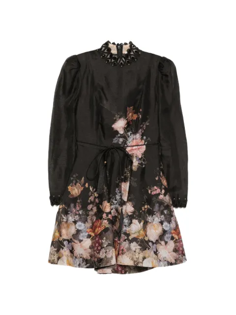ZIMMERMANN Valiant floral-print mini dress Black 0725DF261