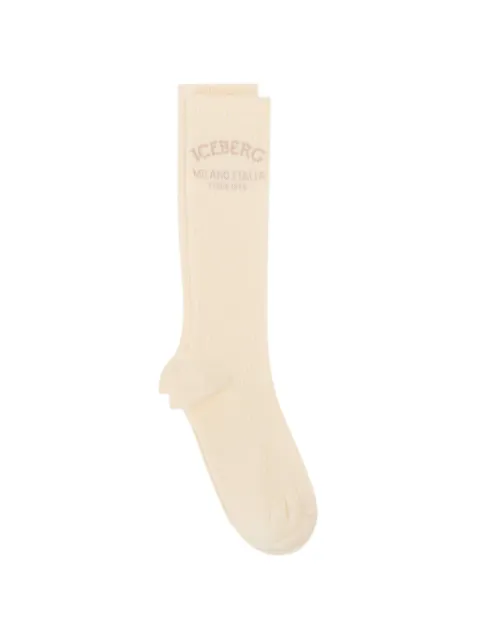 Iceberg logo-intarsia ribbed socks Neutrals 63016953