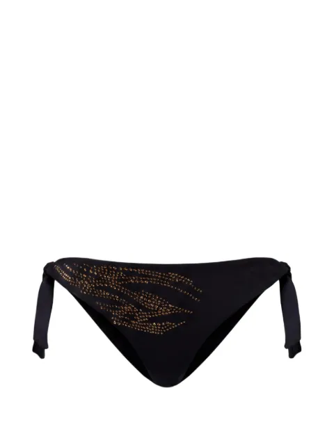 TWINSET bikini thong with animal pattern rhinestones Black 241LBM388