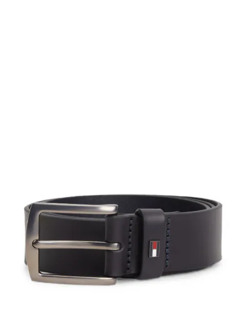 Tommy Hilfiger Denton logo-plaque leather belt Blue AM0AM13536