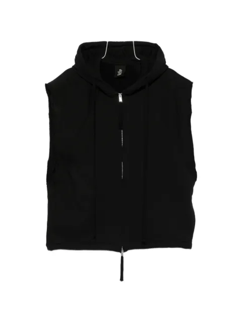 Thom Krom raw-edge zip-up hoodie Black MSJ706