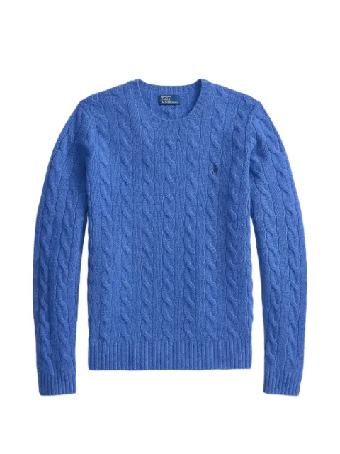 Polo Ralph Lauren cable-knit logo-embroidered sweater Blue 211972E11