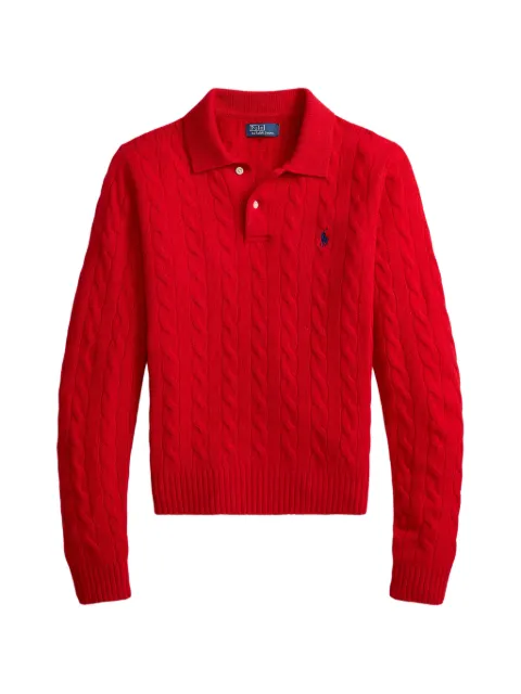 Polo Ralph Lauren cable-knit polo top Red 211972E11
