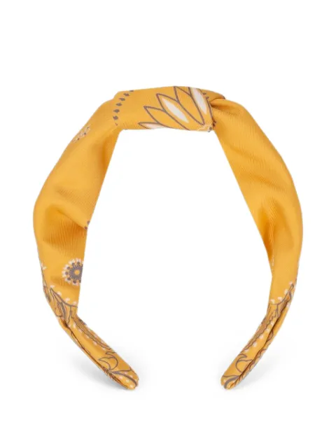 Mont Kiji floral-print knotted hairband Yellow HAIR