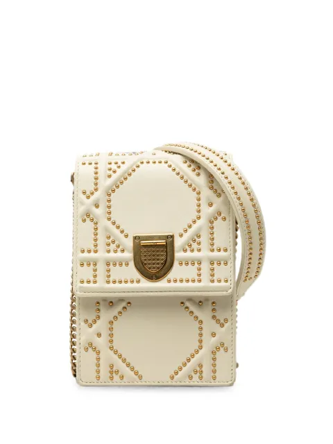 Christian Dior Pre-Owned 2017 Studded Lambskin Vertical Diorama crossbody bag Neutrals GVO6DC6B88AN0IMS