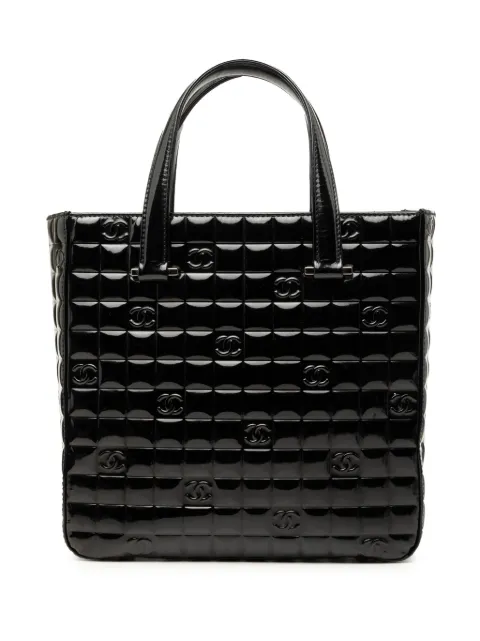 CHANEL Pre-Owned 2002-2003 CC Chocolate Bar Patent tote bag Black 7TCIYL617VBKLXH0