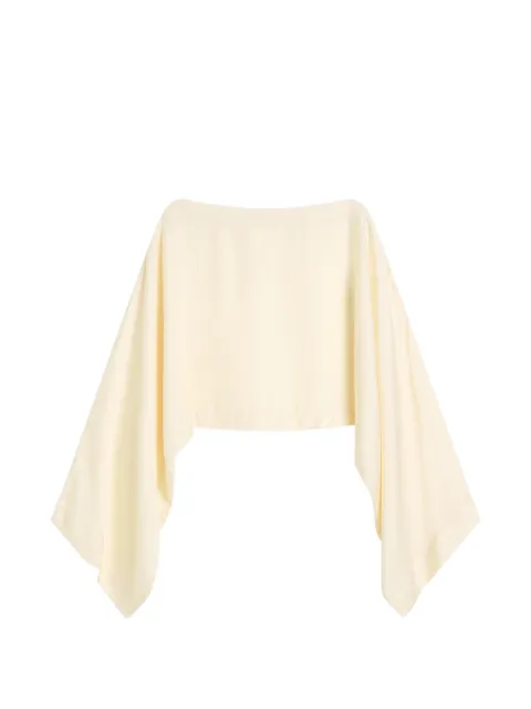 BONDI BORN Ardea hammered-satin top Neutrals RTWCU70003GTPRL