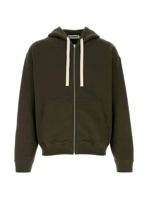 Jil Sander logo-print zip-up hoodie Green J22HG0118J20128