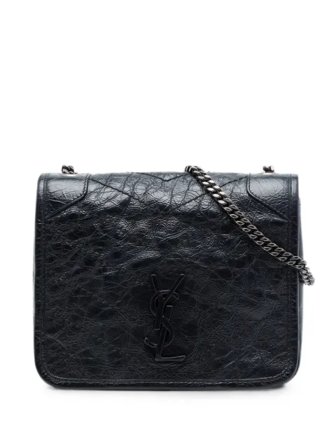 Saint Laurent Pre-Owned 2019 Crinkled Calfskin Niki Wallet on Chain crossbody bag Black G3VFHY0TVYCZHGGL