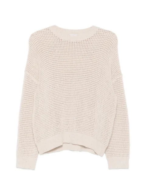 Peserico sequin-embellished open-knit sweater Neutrals A99222F07A9336A41