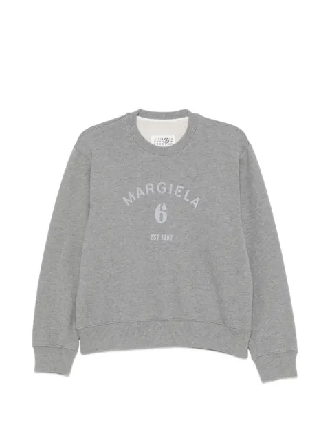 MM6 Maison Margiela logo-print White Stitch sweater Grey S62GU0154S25337