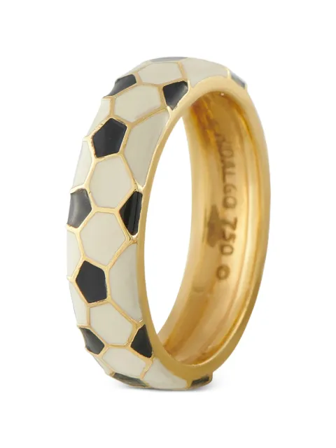 Peter Hidalgo enamel hexagonal-detail ring Gold HI23063026