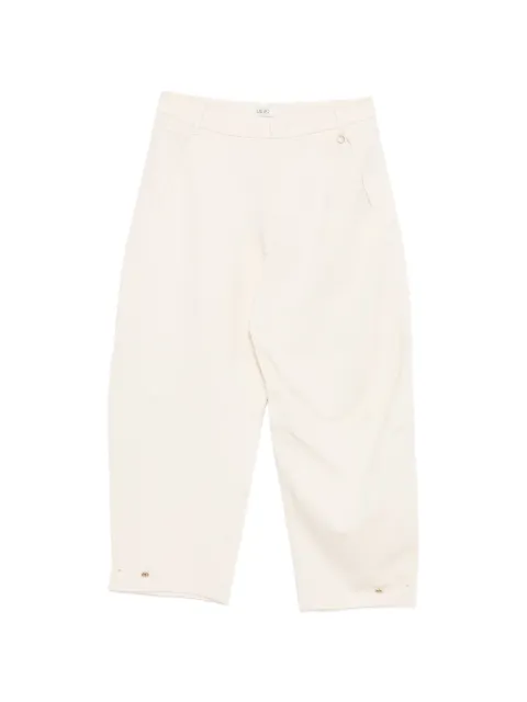 LIU JO logo-plaque cropped trousers Neutrals WF6086J9189