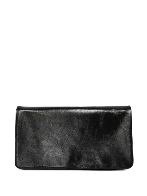 Poche Paris crinkled-effect chain-link clutch bag Black ACW0280200118