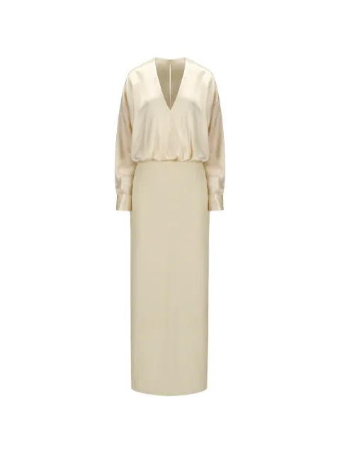 THE ARKOW Sienna V-neck maxi dress Neutrals TAR054C7BA