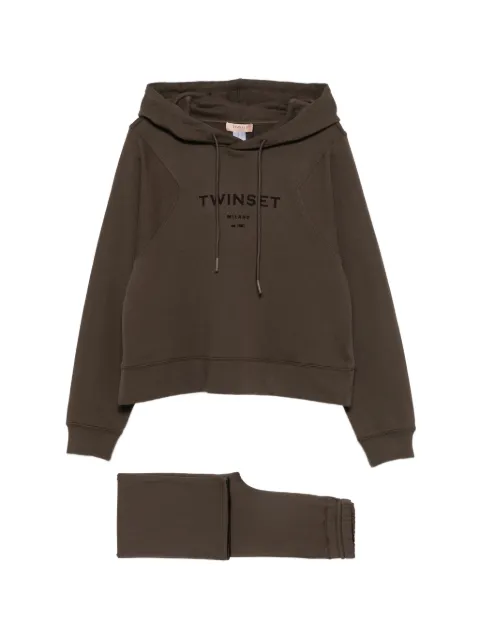 TWINSET logo-print drawstring tracksuit Brown 262TP272B