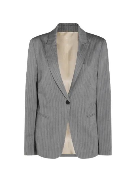 Alberta Ferretti herringbone-pattern single-breasted blazer Grey 262UA050966391501