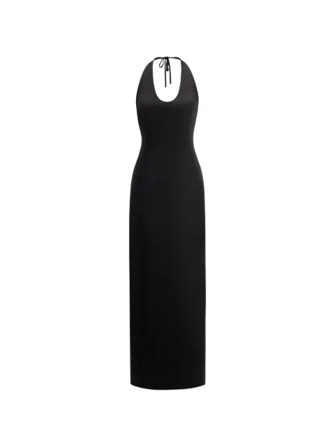 THE ARKOW Cara halterneck silk maxi dress Black TAR046C1BA