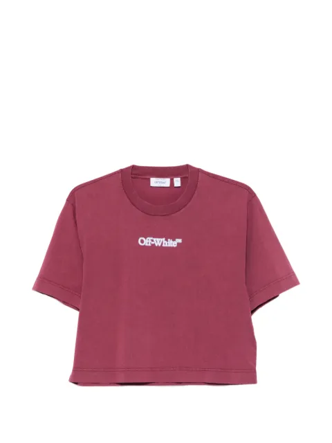 Off-White logo-print cropped T-shirt Purple 2FA00431TW541